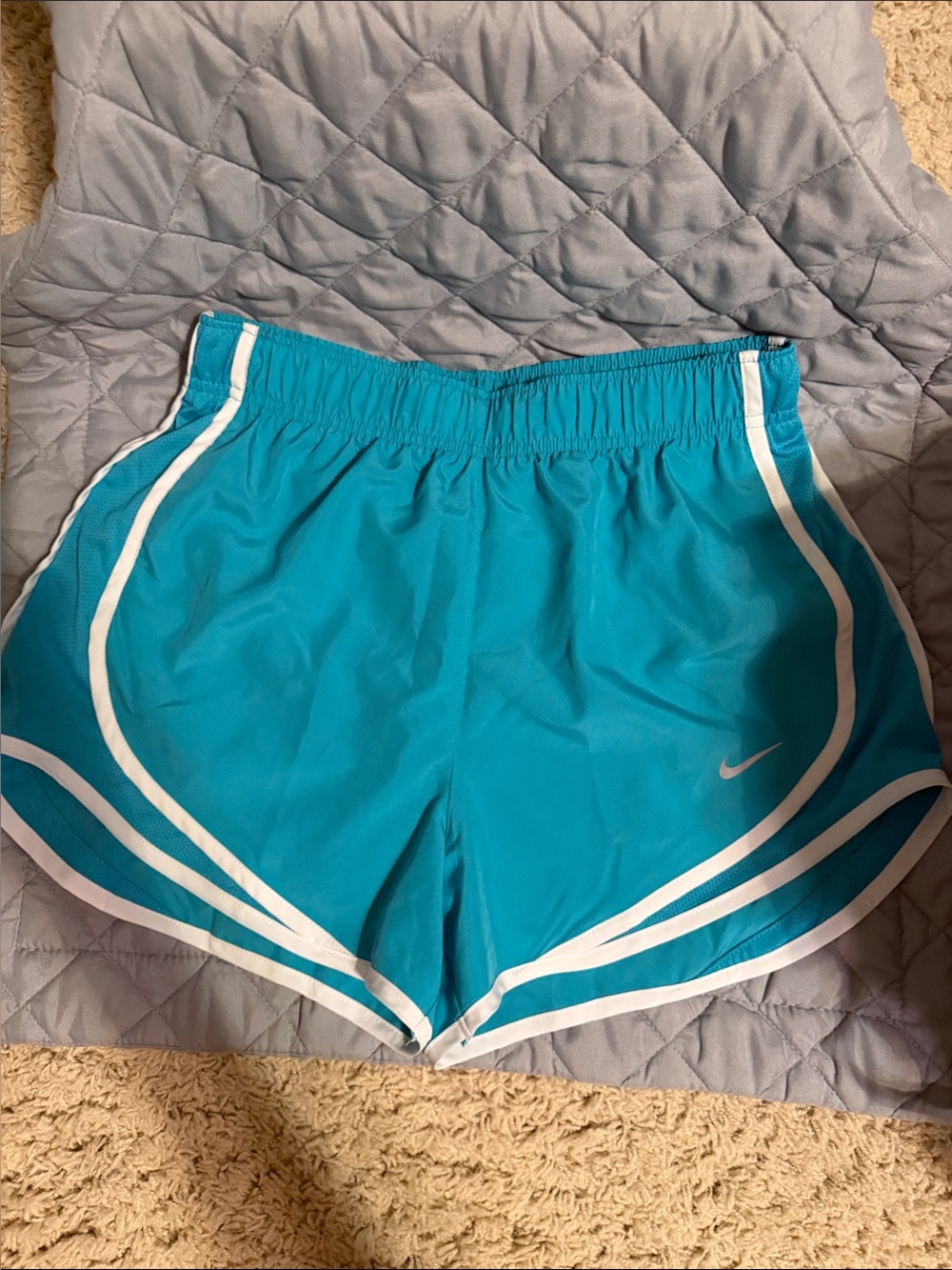 Nike Women's Aqua Athletic Shorts with White Trim